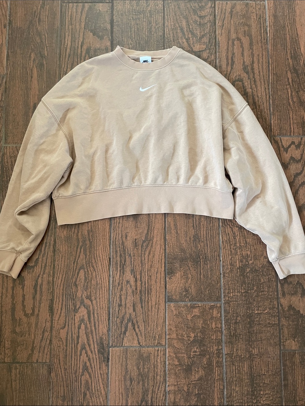 Nike Women's Cropped Crewneck Sweatshirt - Tan
